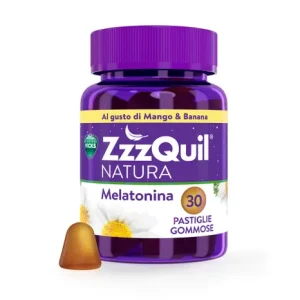 ZzzQuil Natura Melatonina Integratore Per Dormire, Mango e Banana 30 Gommose