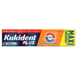 Kukident Plus Doppia Azione Tenuta Insuperabile Crema Adesiva Dentiere 65 g